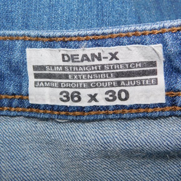 Buffalo David Bitton Mens 36 x 30 DEAN-X Slim Straight Stretch Blue Jeans - Picture 2 of 10